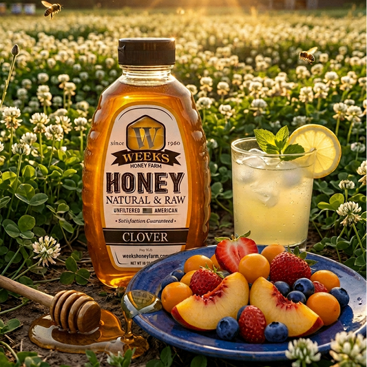 All-Natural Pure Raw Clover Honey - Sweet, Light, & Nutrient-Rich, No Additives, Sourced from American West Clover Fields