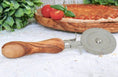 Cargar la imagen en la vista de la galería, Olive Wood Pizza Cutter With Steel Blade
