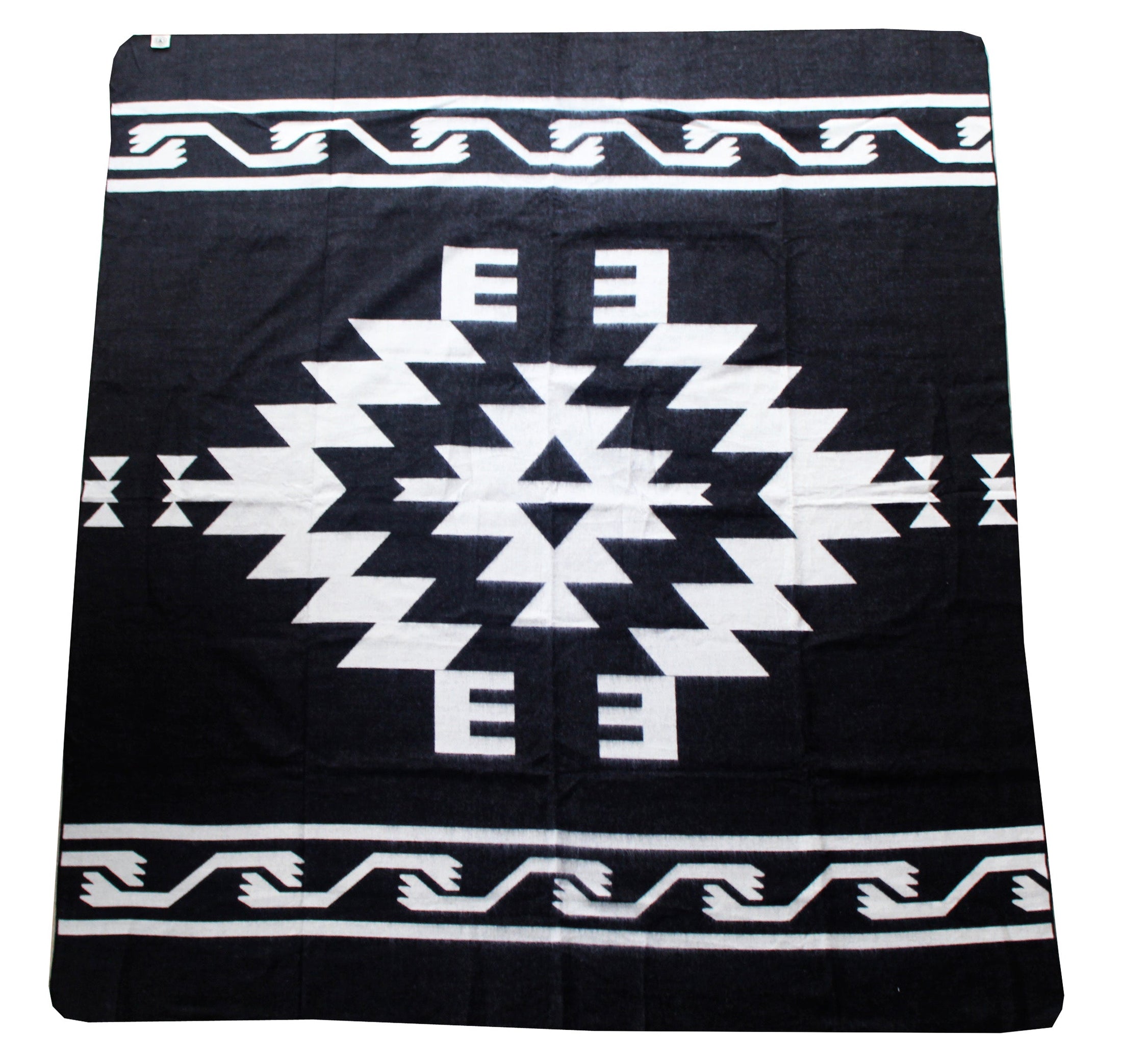 La Eva Blanket: Black and White, Alpaca Wool, Recycled Acrylic, Fair Trade 90" x 79"