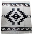 Cargar la imagen en la vista de la galería, La Eva Blanket: Black and White, Alpaca Wool, Recycled Acrylic, Fair Trade 90" x 79"
