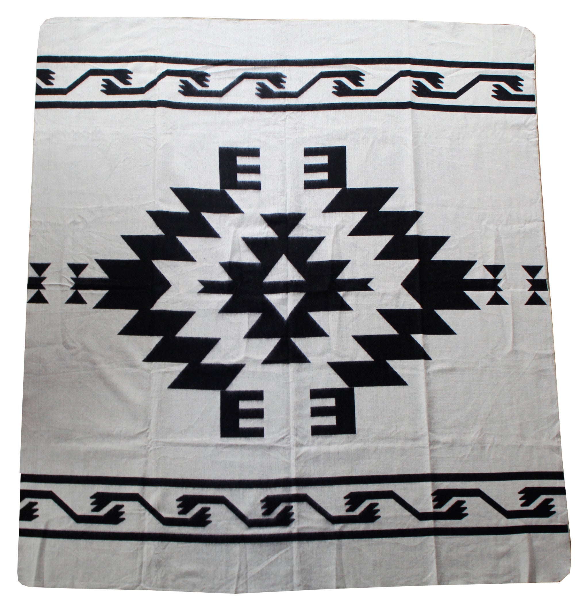 La Eva Blanket: Black and White, Alpaca Wool, Recycled Acrylic, Fair Trade 90" x 79"
