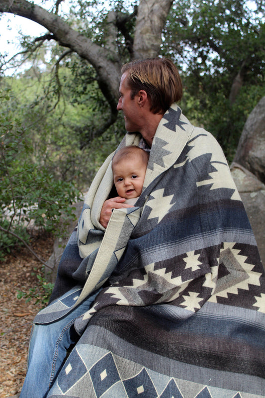 Diamonds Blanket; Alpaca Wool, Cotton, and Recycled Acrylic fair trade 89" x 79"