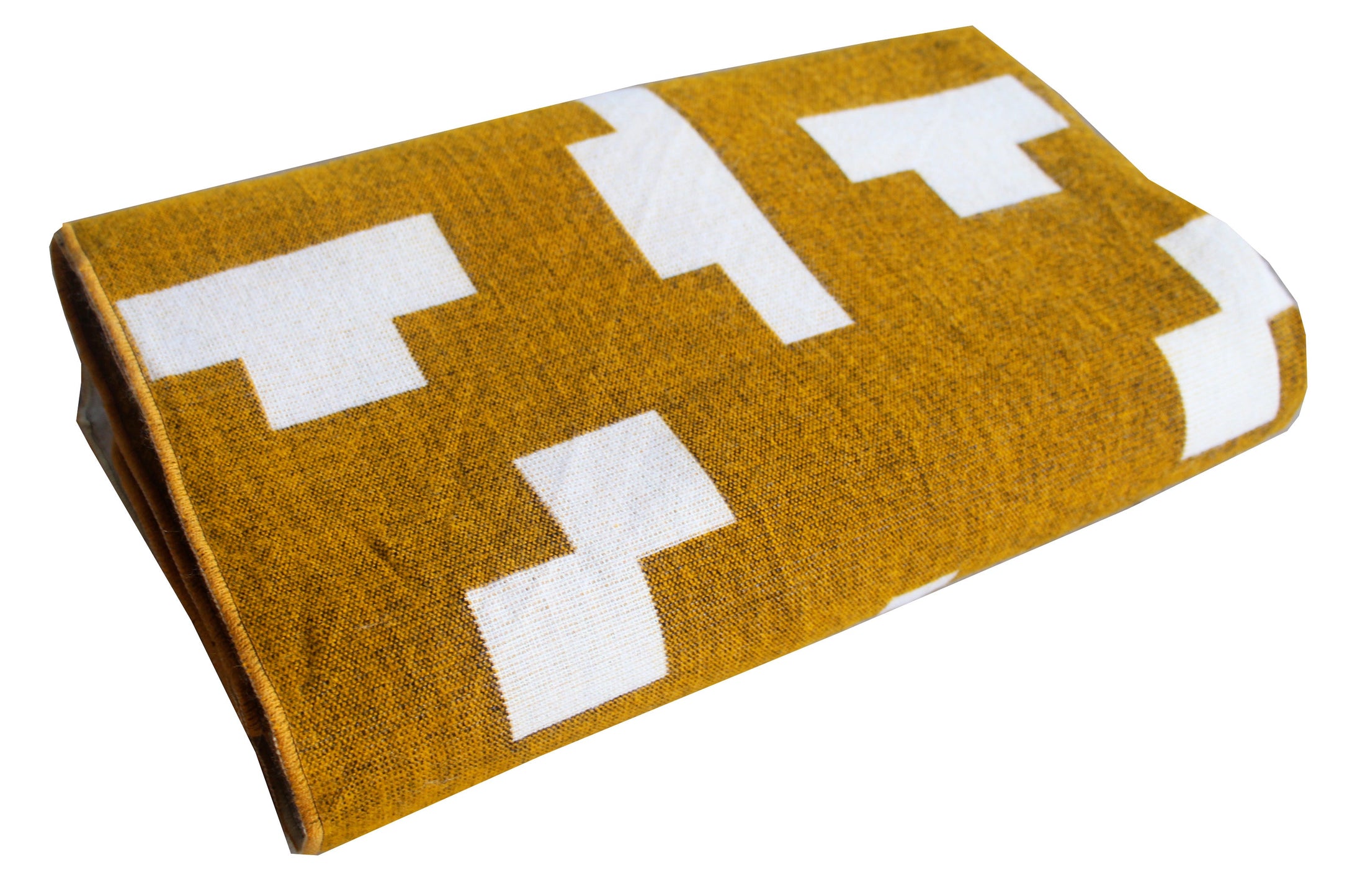 Sierra Throw Blanket: Khaki Alpaca Wool & Acrylic 89" x 79"