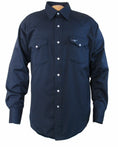 Cargar la imagen en la vista de la galería, Flying R Ranchwear - Prairie Twill Work Shirt - Navy Twill - Long Sleeve
