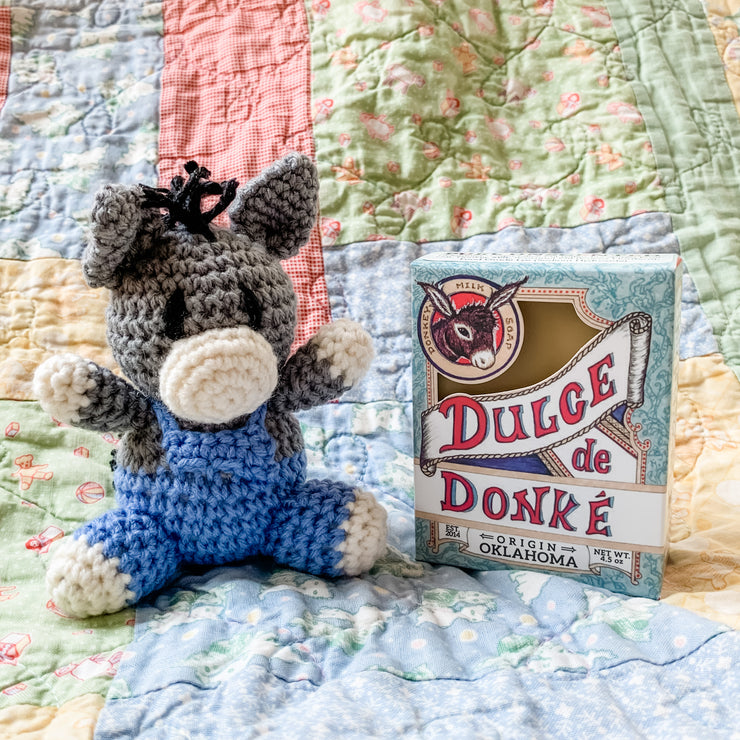 Crocheted Jack donkey toy (soap sold separately)